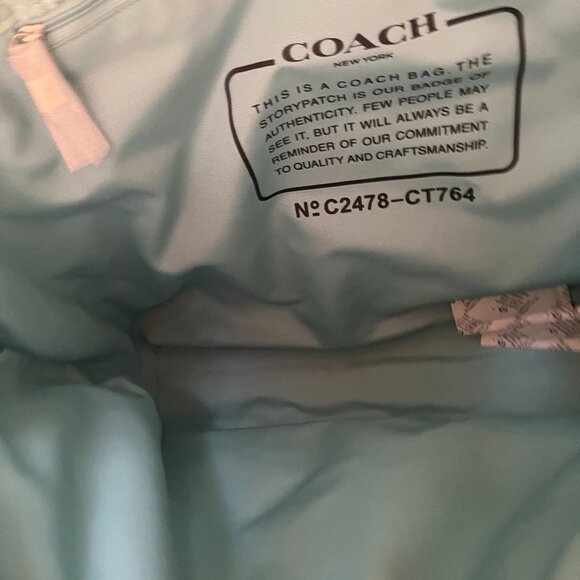 Coach Faded Blue (Turquoise) Signature Terry Tote (NWT) - Picture 13 of 13